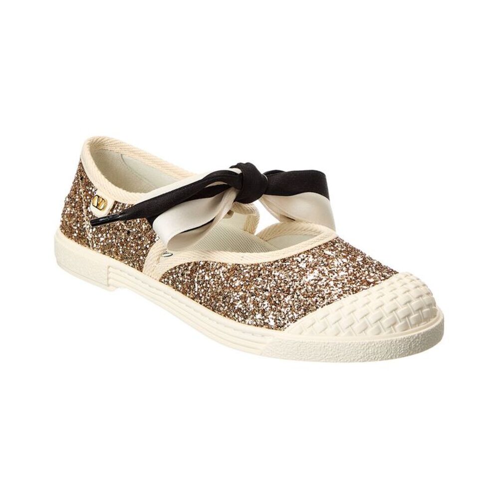 Valentino Bay By Bay Glitter Ballerina Sneaker, Gold